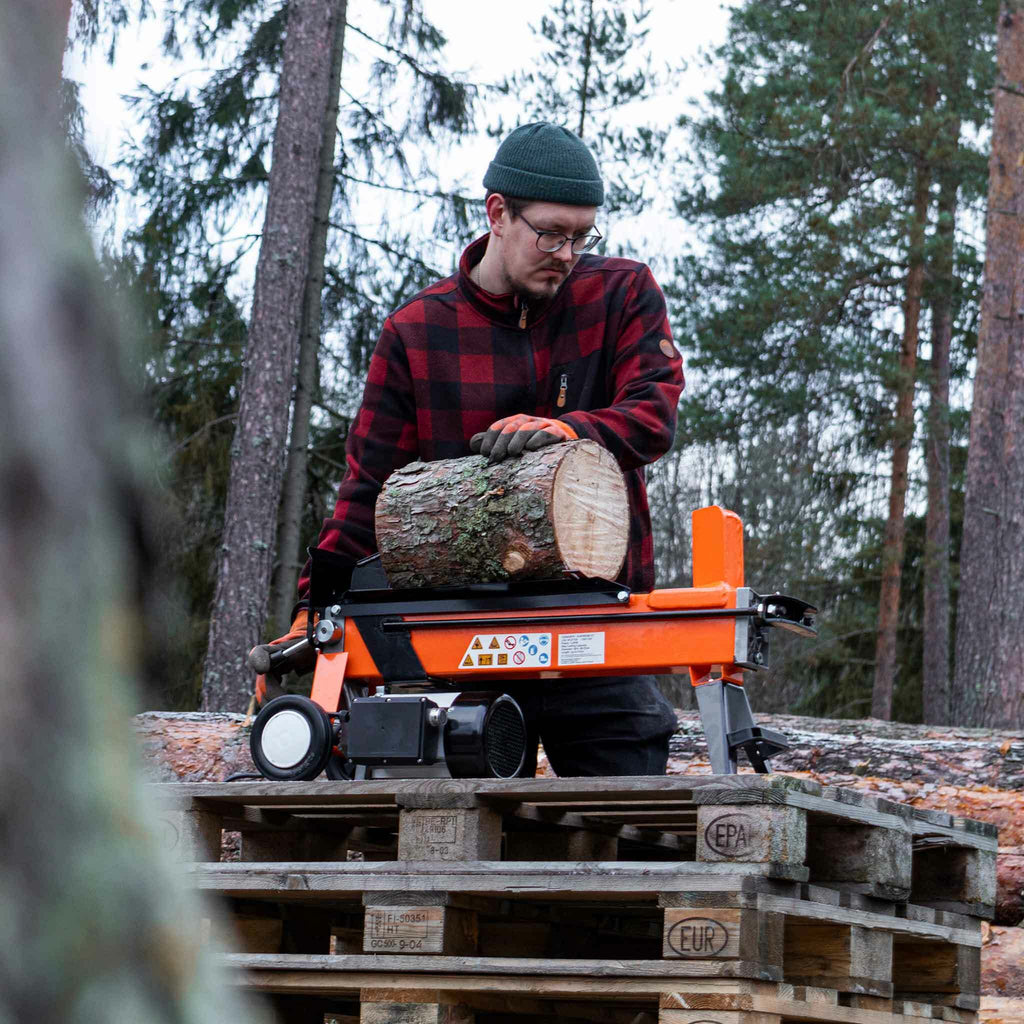 Fornorth Log Splitter 7 Tons, 2000W, 52 cm x 30 cm, Orange/Black - 7T V2