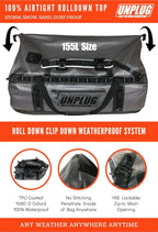 UNPLUG Waterproof Duffel Backpack, 65L, Adventure Orange - 100000