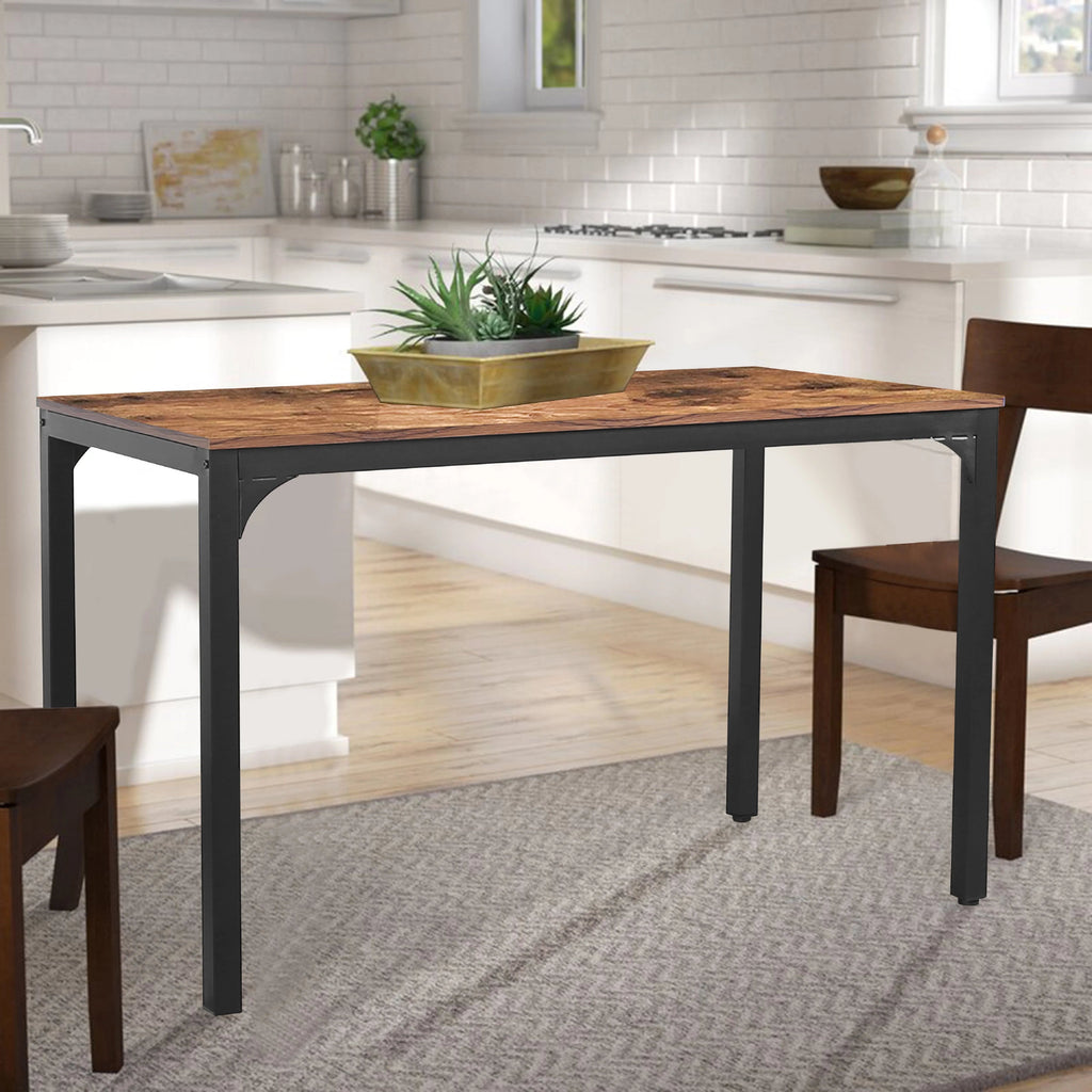 VEIKOUS 47in Industrial Dining Table Desk With Adjustable Footpad And Metal Frame