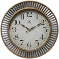 Rustic Industrial Round Wall Clock 16 Inch Brushed Gold And Silver