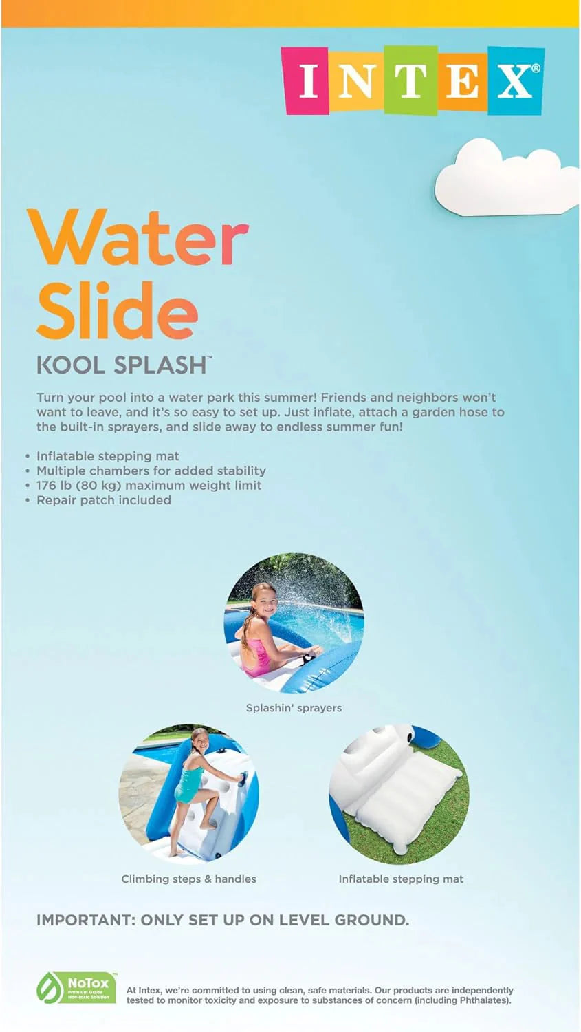 Intex Kool Splash Inflatable Water Slide With Built-In Sprayers, 131 x 81 x 46 inches