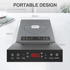 Portable Induction Cooktop, Single Burner, 1800W, Sensor Touch Control