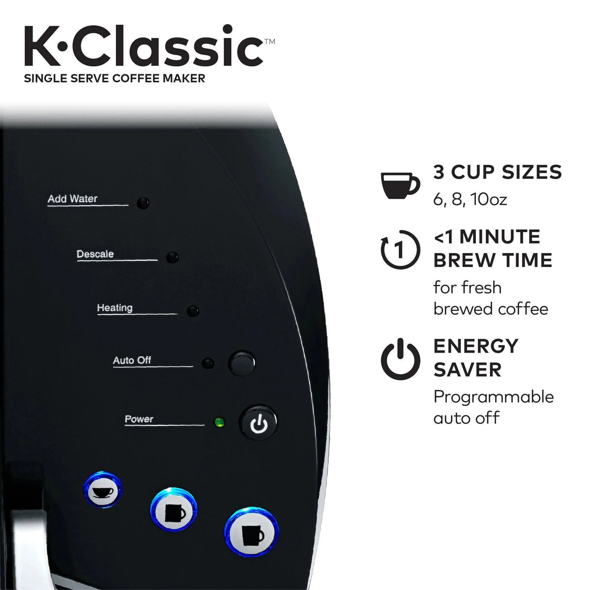 Keurig Single Serve K Cup Pod Coffee Maker, Black - K Classic