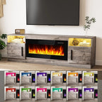 Bossin 70 Fireplace TV Stand With 36 Electric Fireplace For TVs Up To 80 - 16-Color LED Lights