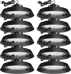 UFO LED High Bay Ceiling Lights 200-Watt, 10 Sets, 28,000 Lumens, 5000K, 5-Foot Cable