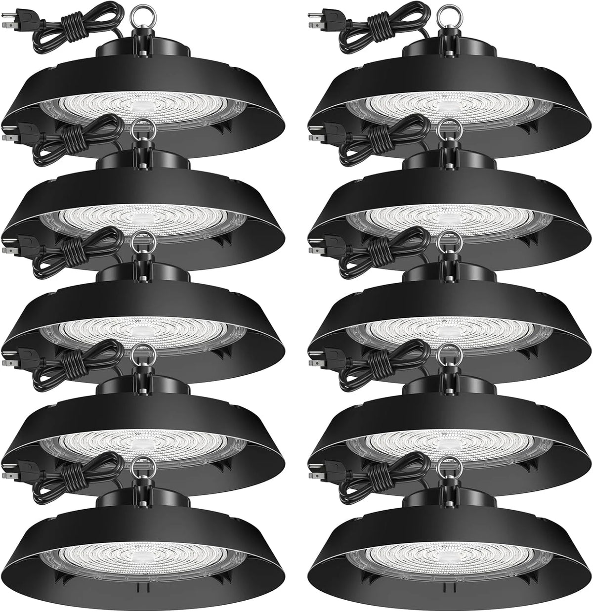UFO LED High Bay Ceiling Lights 200-Watt, 10 Sets, 28,000 Lumens, 5000K, 5-Foot Cable