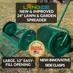 Landzie 24-Inch Walk-Behind Compost Spreader With Metal Mesh Basket