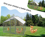 Phonjoroo Metal Chicken Coop With Run Cover, 10 ft L x 6.6 ft W x 6.6 ft H (79.2 in H x 79.2 in W x 120 in D)