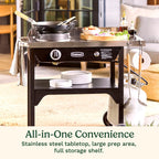 Cuisinart Outdoor Wok Station With Prep Table, 50,000 BTU, 14 inch Carbon Steel Wok - Black