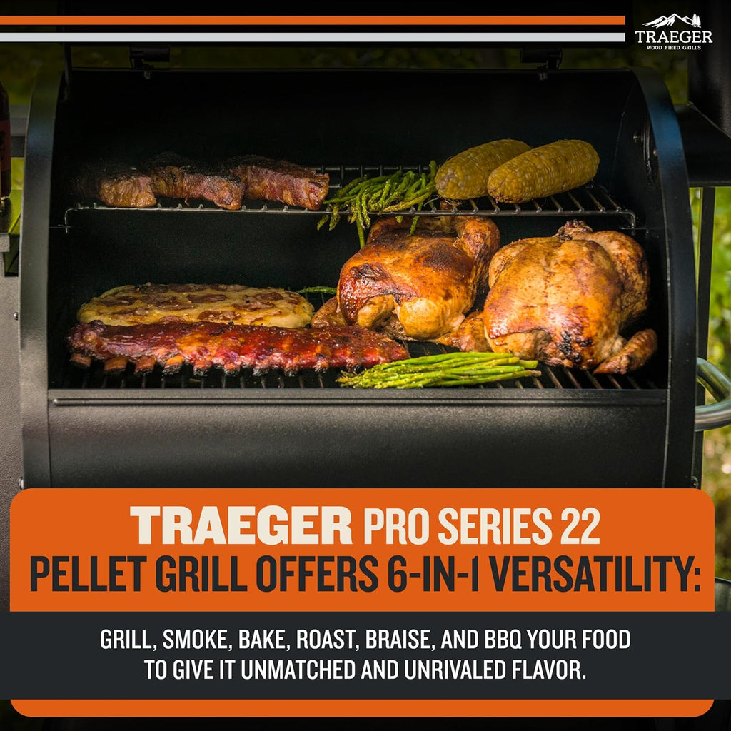Traeger Grills Pro 22 Wood Pellet Grill And Smoker, 572 Sq. In., 18lb Hopper, Bronze