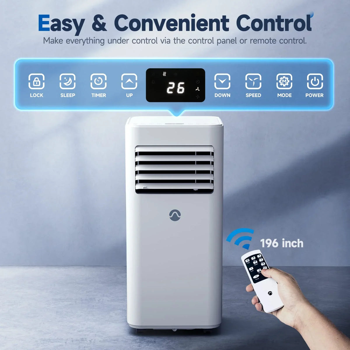 Portable Air Conditioner 10,000 BTU, 450 Sq. Ft., White - JL-MAC-US01