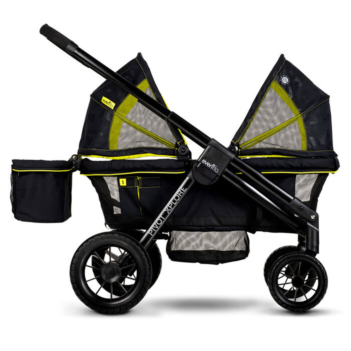 2-in-1 All-Terrain Baby Stroller Wagon With Canopy And Storage - Gray