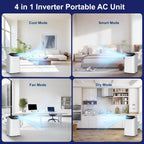 HUMHOLD 14000 BTU Portable Air Conditioner, White - HDPAC-10-A1