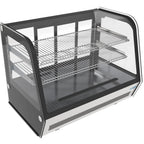 KoolMore 35 inch NSF Commercial Countertop Refrigerator Display Case, 5.6 Cu. Ft., Black And Stainless Steel - CDC-5C-BK