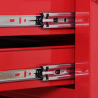 Steel Tool Chest And Cabinet With 5 Drawers, 13in D x 24.2in W x 30in H - Black