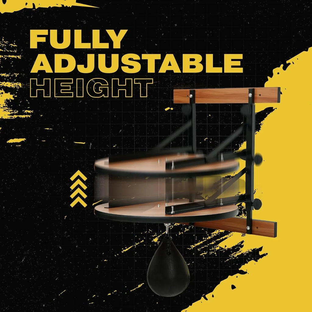 Speed Bag Platform Set, 23 in Wood Platform, 8 Inches Adjustment - Black
