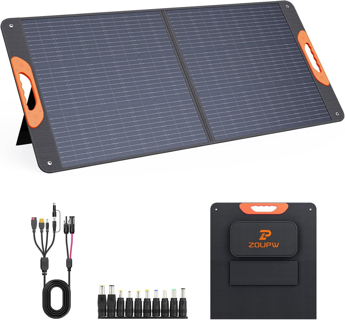 ZOUPW Portable Solar Panel 200W 20V ETFE - 93.78in x 21.06in x 0.98in