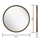 Classic Farmhouse Round Wooden Frame Wall Mirror - 24-inches, 28-inches, 32-inches