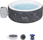 Bestway Inflatable Hot Tub 71in x 71in x 26in, 120 AirJets, Grey - SaluSpa AirJet Hot Tub