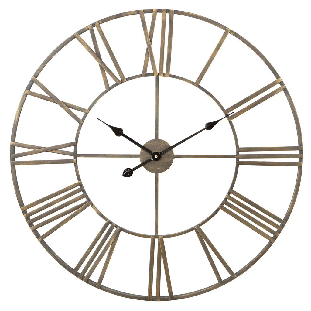 Round Metal Open-Frame Wall Clock
