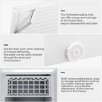 3.5 Cubic Feet Chest Freezer With 2 Removable Baskets, White
