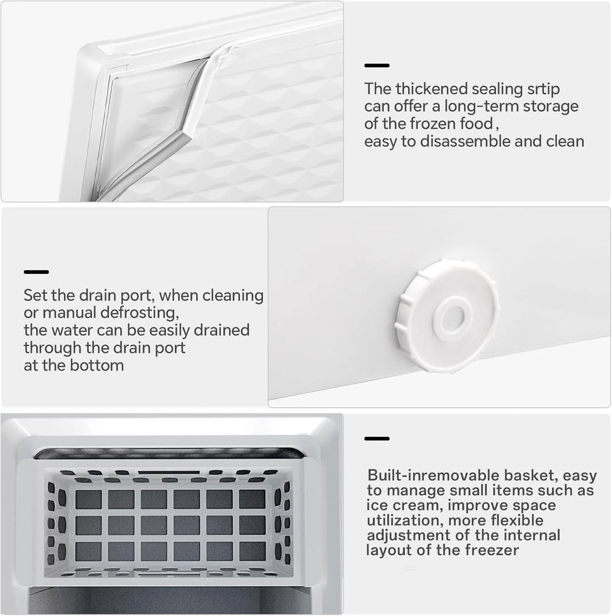 3.5 Cubic Feet Chest Freezer With 2 Removable Baskets, White