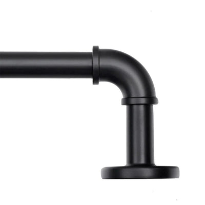 1 Inch Industrial Wrap-Around Curtain Rods, Matte Black, 28-48 in, 48-86 in, 86-120 in