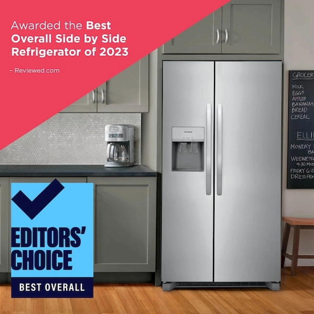 Frigidaire 26 Cu. Ft. 36in Standard Depth Side-by-Side Refrigerator, Stainless Steel - FRSS2623AS