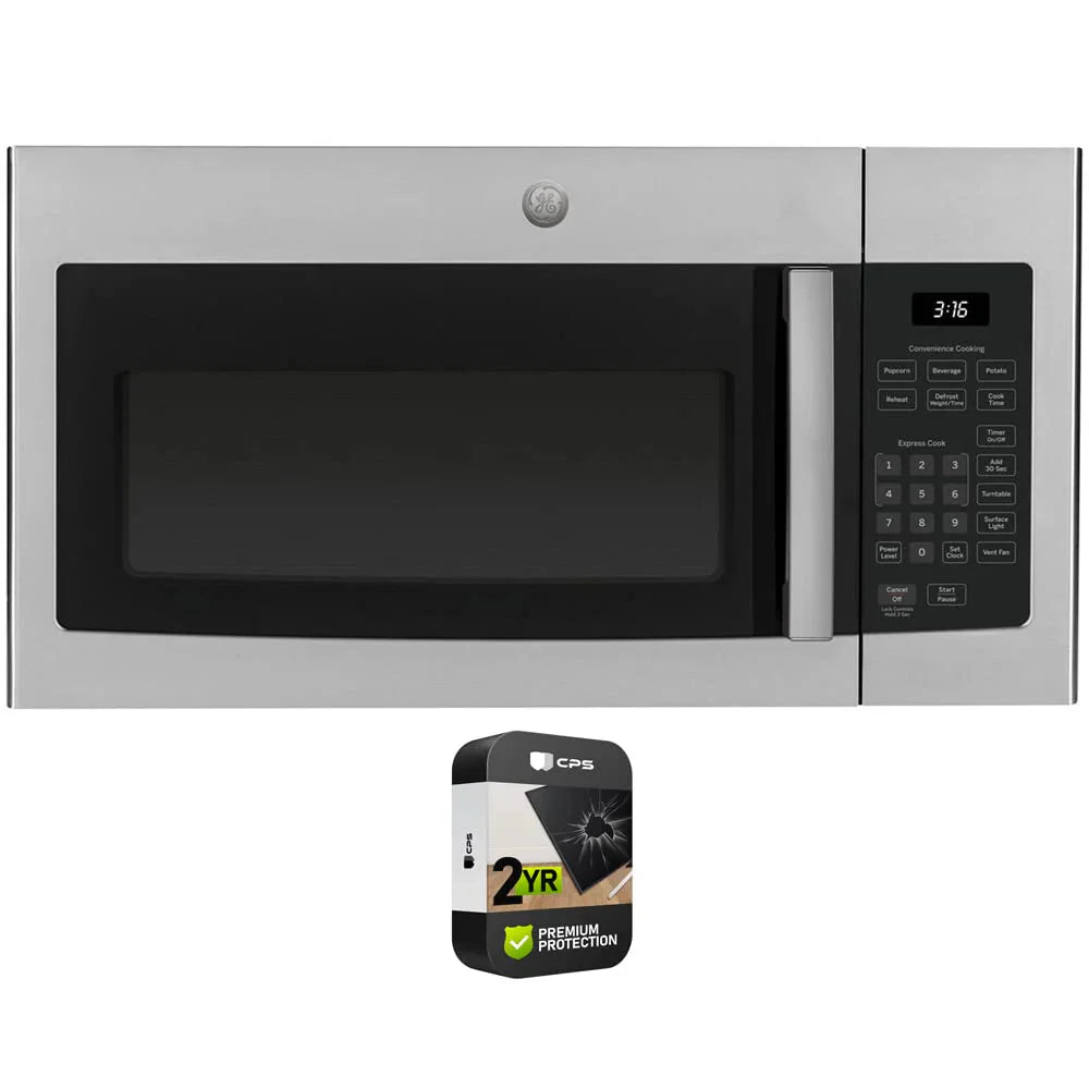 GE Over-the-Range Microwave Oven, Stainless Steel, 1.6 Cu. Ft., 16 1/8 H x 29 7/8 W x 15 9/16 D