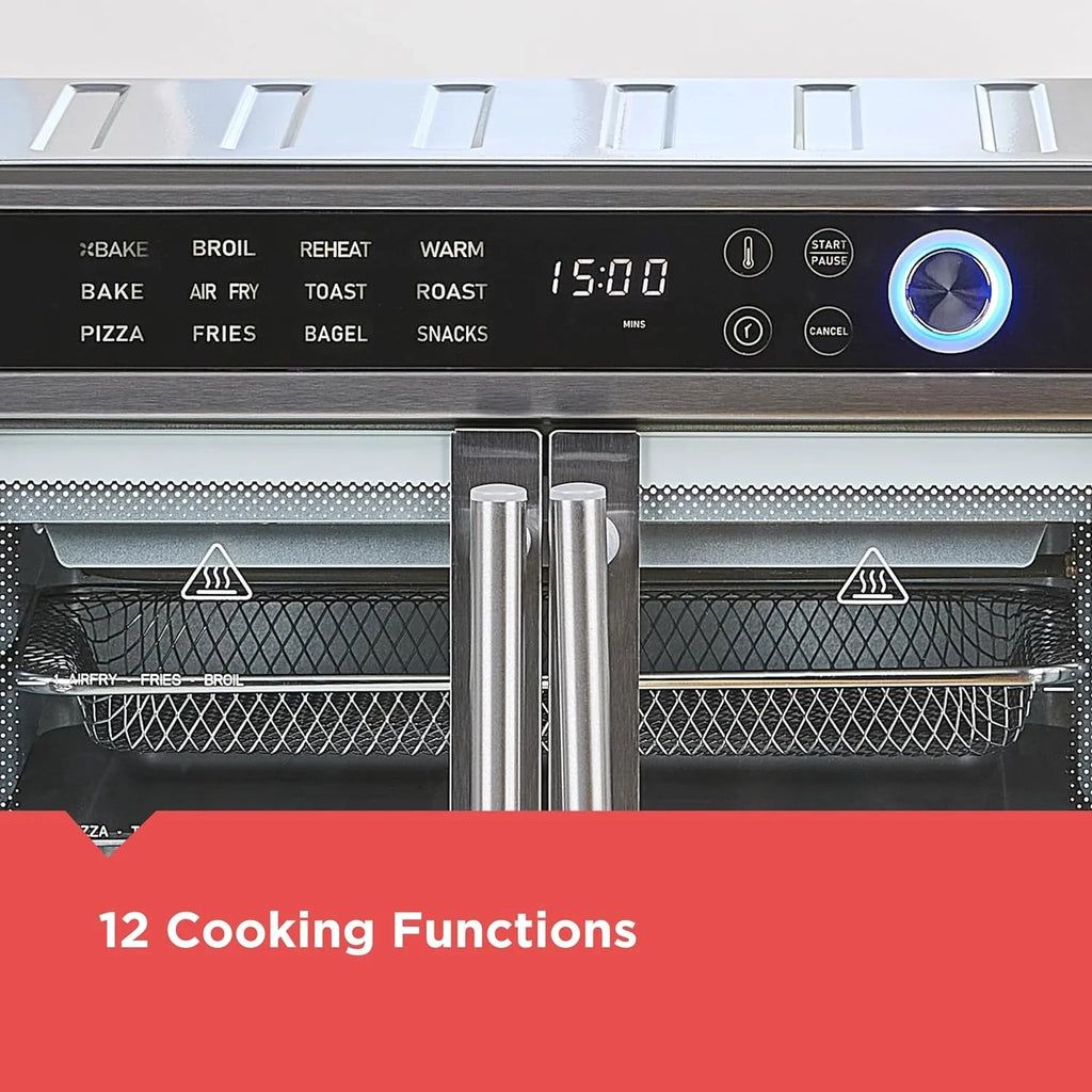 Crisp 'N Bake 12-in-1 Air Fryer Toaster Oven Combo, Stainless Steel - Crisp 'N Bake French Door Air Fry Toaster Oven