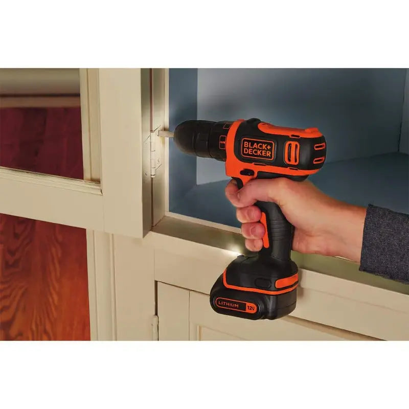 BLACK+DECKER 12V MAX Lithium-Ion Cordless 3/8 in Drill With 1.5Ah Battery And Charger - BDCDD12C