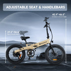 isinwheel Electric Bike Adult 500W 20 MPH 45+ Mile Range 20 inch Folding - U5-W