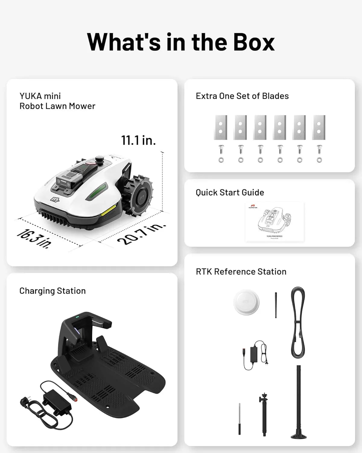 Mammotion YUKA Mini 500H Robotic Lawn Mower, 0.12 Acre, White - 500H