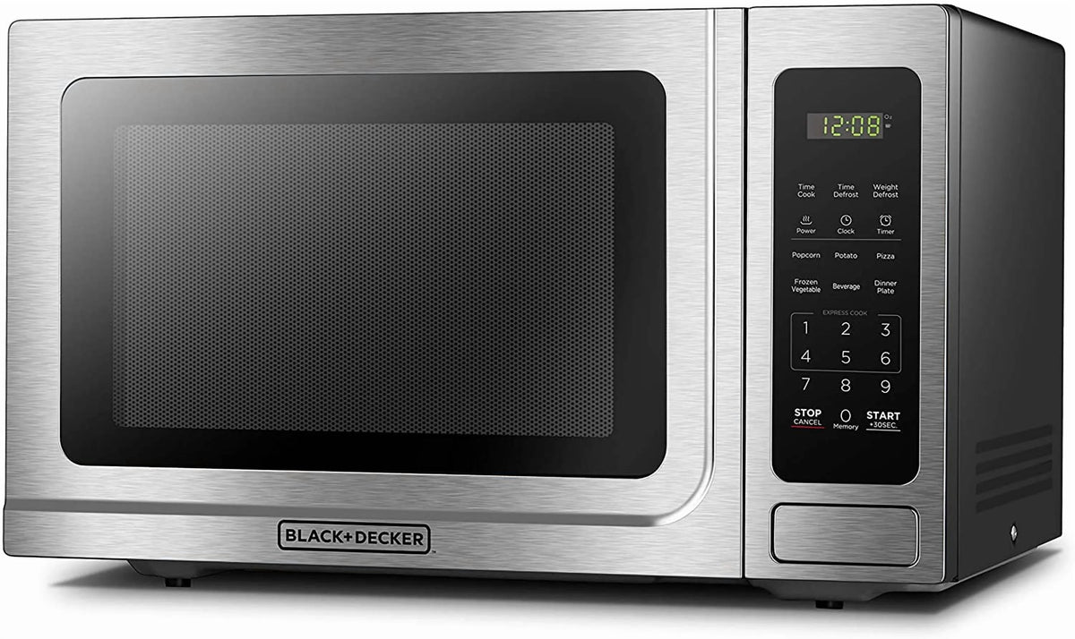 BLACK+DECKER 1.4 Cu Ft 1000 Watt Countertop Microwave Oven, Stainless Steel
