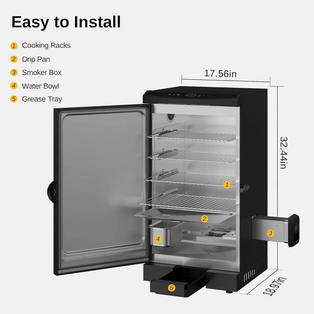 EAST OAK 30 in Outdoor Electric Smoker With Built-In Meat Probe
