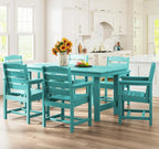 SERWALL 7-Piece HDPE Patio Dining Set, Aruba, 66.9in D x 32.2in W x 29.1in H