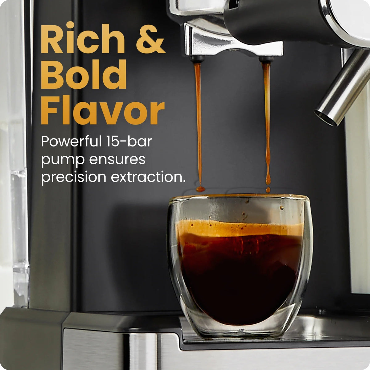 Chefman CafeMaster Pro 6-in-1 Espresso Machine With Milk Frother, Stainless Steel, 1.8-Liter - RJ54-I-SV / RJ54-I-SV-AM