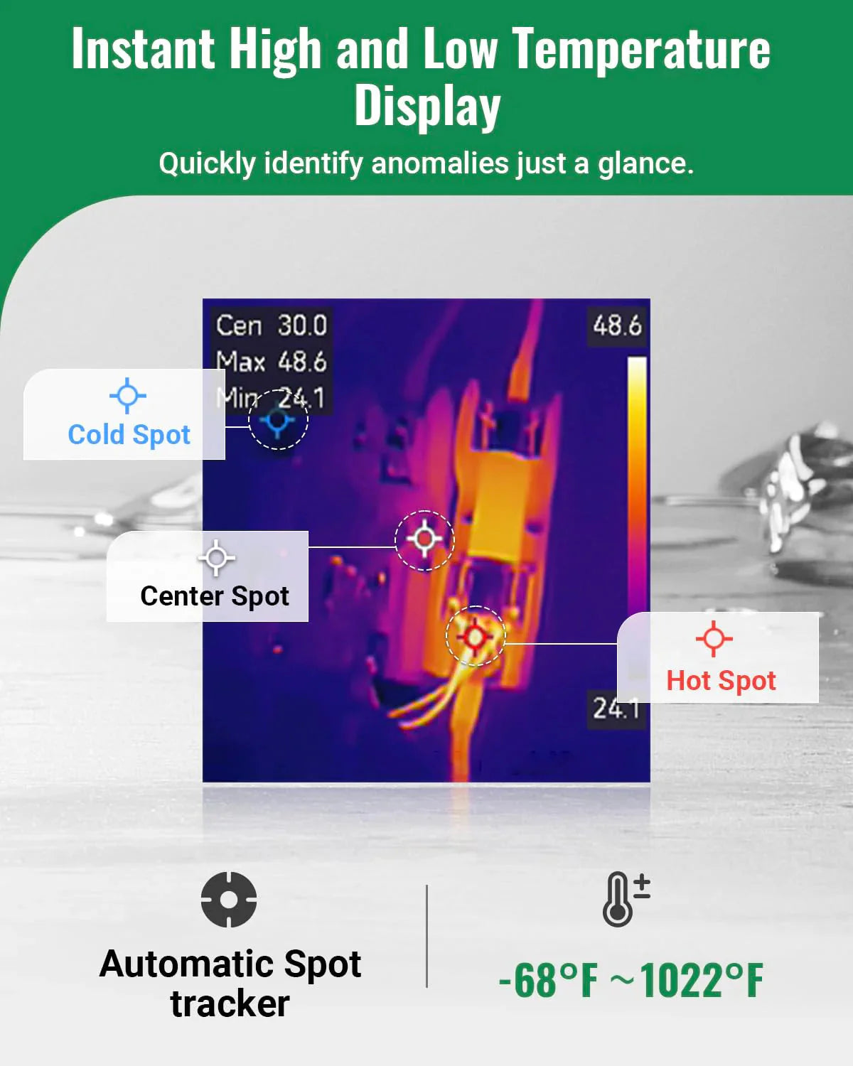 Thermal Imaging Camera With 96 x 96 IR Resolution, 240 x 240 Super Resolution, Laser Pointer - HF96