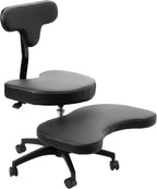 VIVO Cross-Legged Office Chair, Adjustable Height, Black - CHAIR-CL02B-R