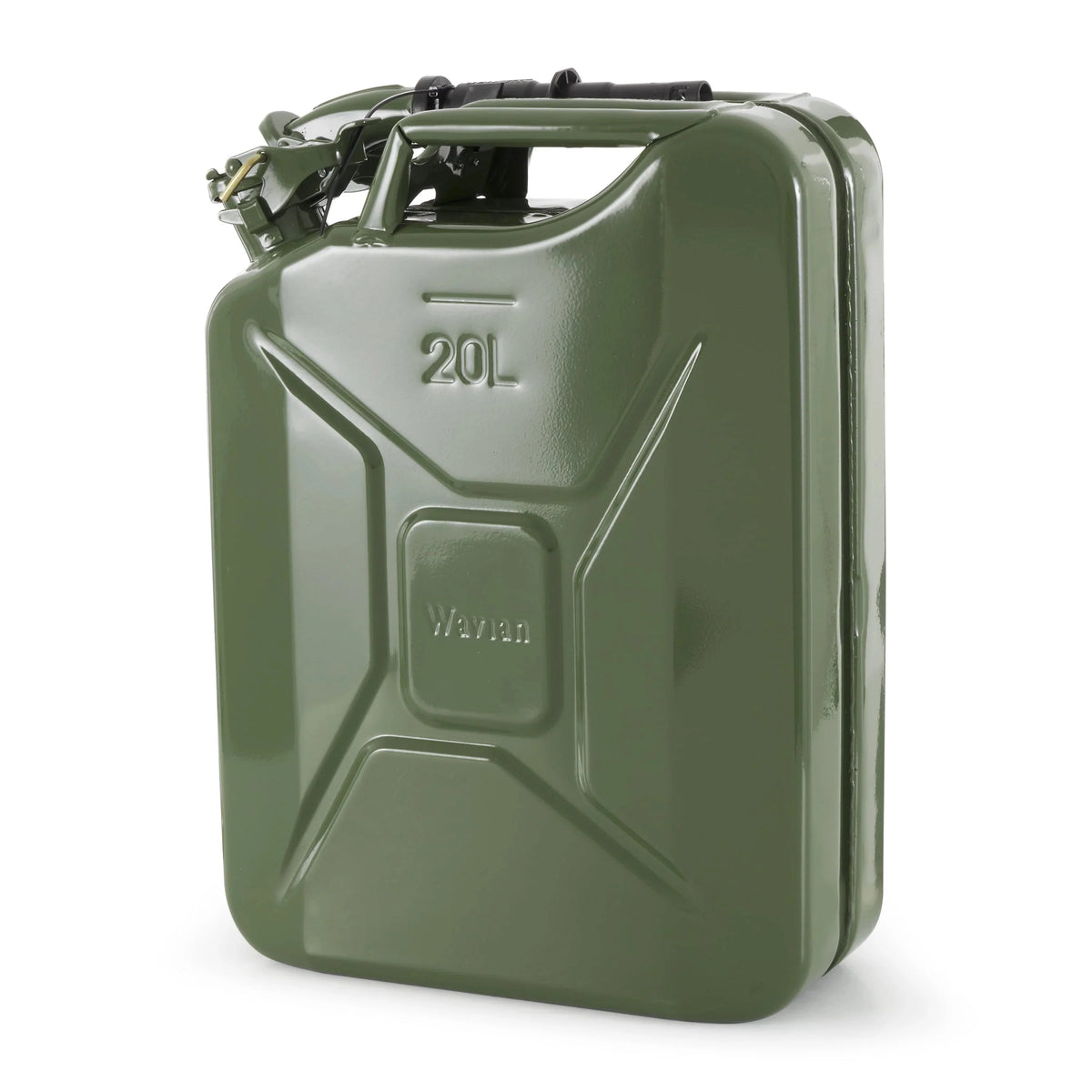 Wavian Jerry Can With Spout 5.3 Gallon 20 Liter Green - 3008-WAV-OB