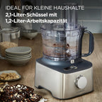 Multifunctional Compact Food Processor With Built-In Scale, 11 Accessories, 1.2 L Blender