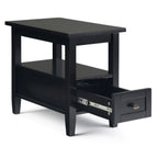 Solid Wood Narrow Side Table, 14 in Wide, 24 in D x 14 in W x 20 in H
