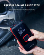 LASFIT Portable Tire Inflator Air Compressor, 150PSI, 12000mAh, 12V Corded/Cordless - AIR TK1