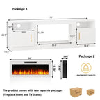 Bossin 70 Fireplace TV Stand With 36 Electric Fireplace For TVs Up To 80 - 16-Color LED Lights