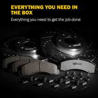 Powerstop Front Z36 Truck Carbon-Fiber Ceramic Brake Pad And Drilled & Slotted Rotor Kit - Z36
