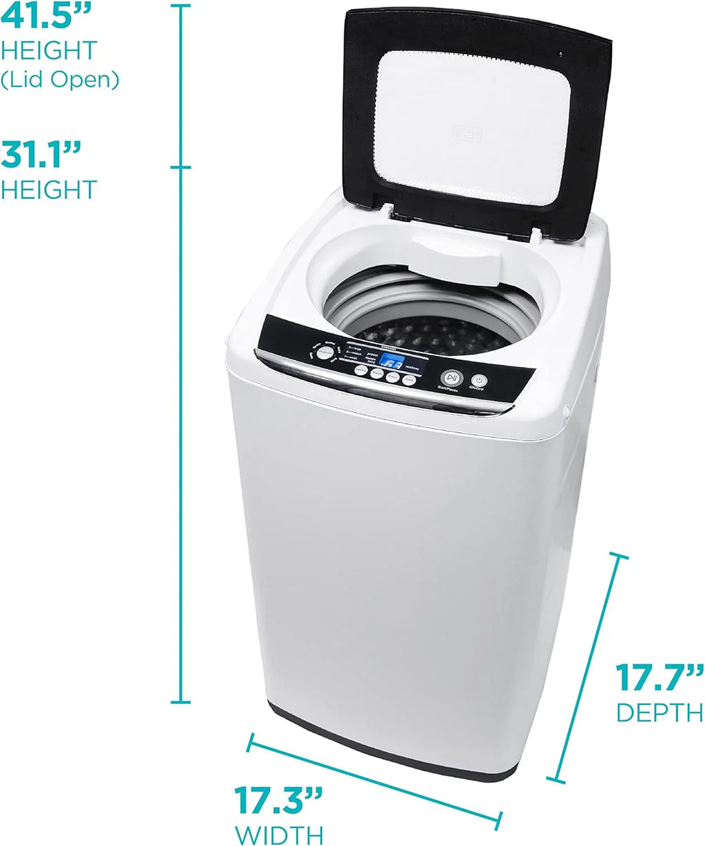 Black and Decker Portable Washer, 0.9 Cu. Ft., 6.6 lb Capacity, White - BPWM09W