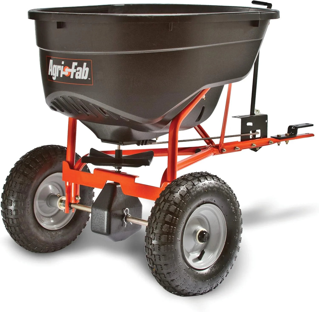 Tow-Behind Lawn And Garden Broadcast Spreader, 130 lb, 10-12 ft Spread - 45-0463