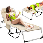 Slsy 5-Position Adjustable Folding Lounge Chair And Cot - 75.2" x 25.6" x 11.8"