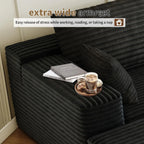 Settab Modular Sectional Sofa, 2 Seater Left-Facing Chaise, Black, 68.9 inch D x 107.5 inch W x 36.3 inch H