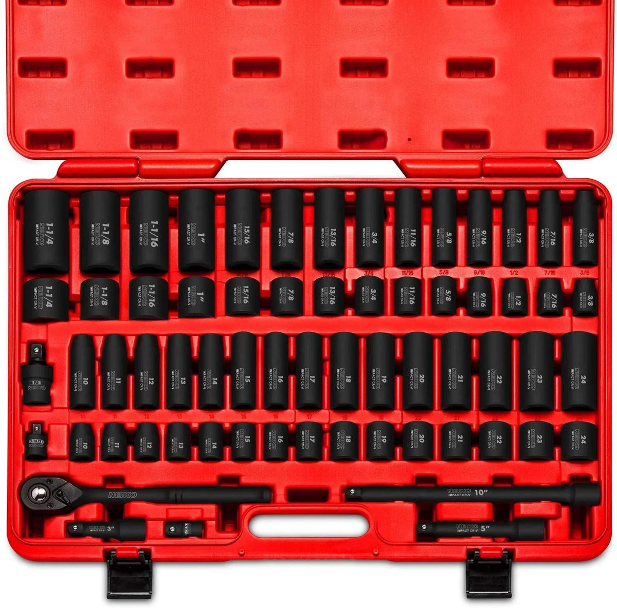 1/2 in Drive Master Impact Socket Set, 65 Piece - 02448A
